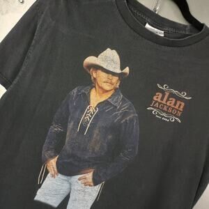 Alan Jackson Vintage Y2K Country Western Tour Shirt Medium Faded Concert Outdoor